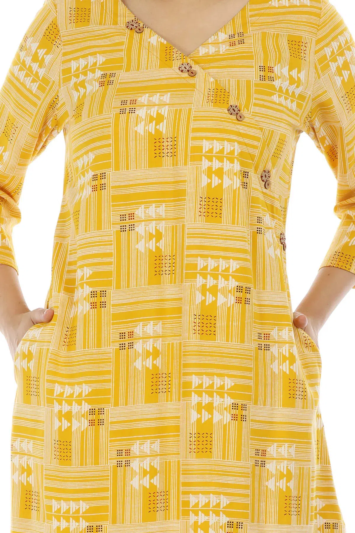 Printed Kurta Yellow Colour For Woman