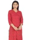 Printed Kurta Red Colour For Woman