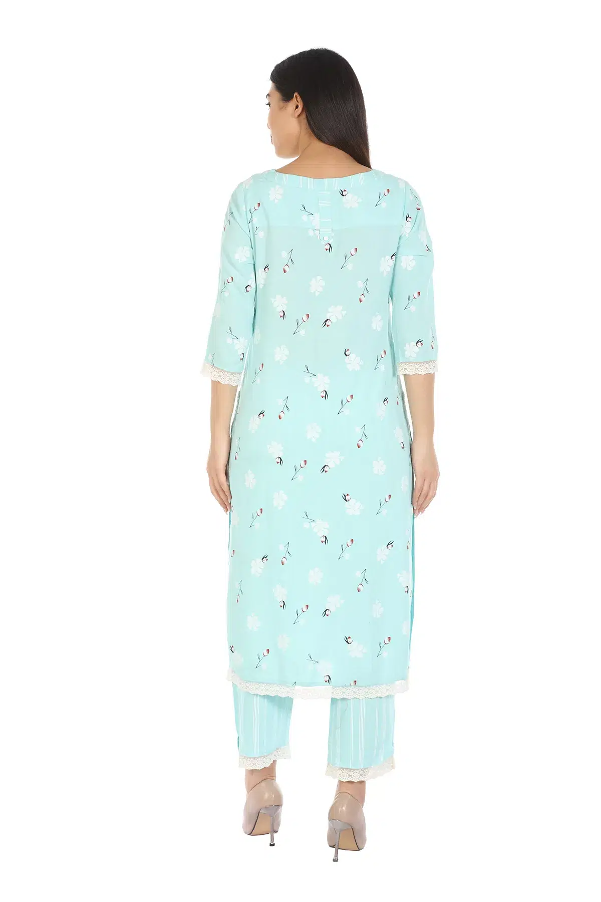 Mint Blue Kurti For Women Printed