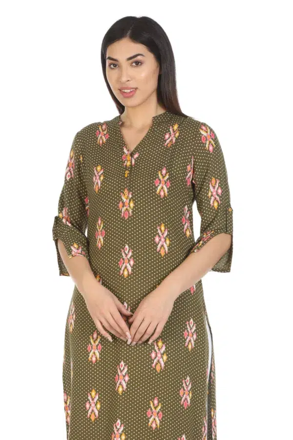 Brown Printed Ladies Kurtis Online
