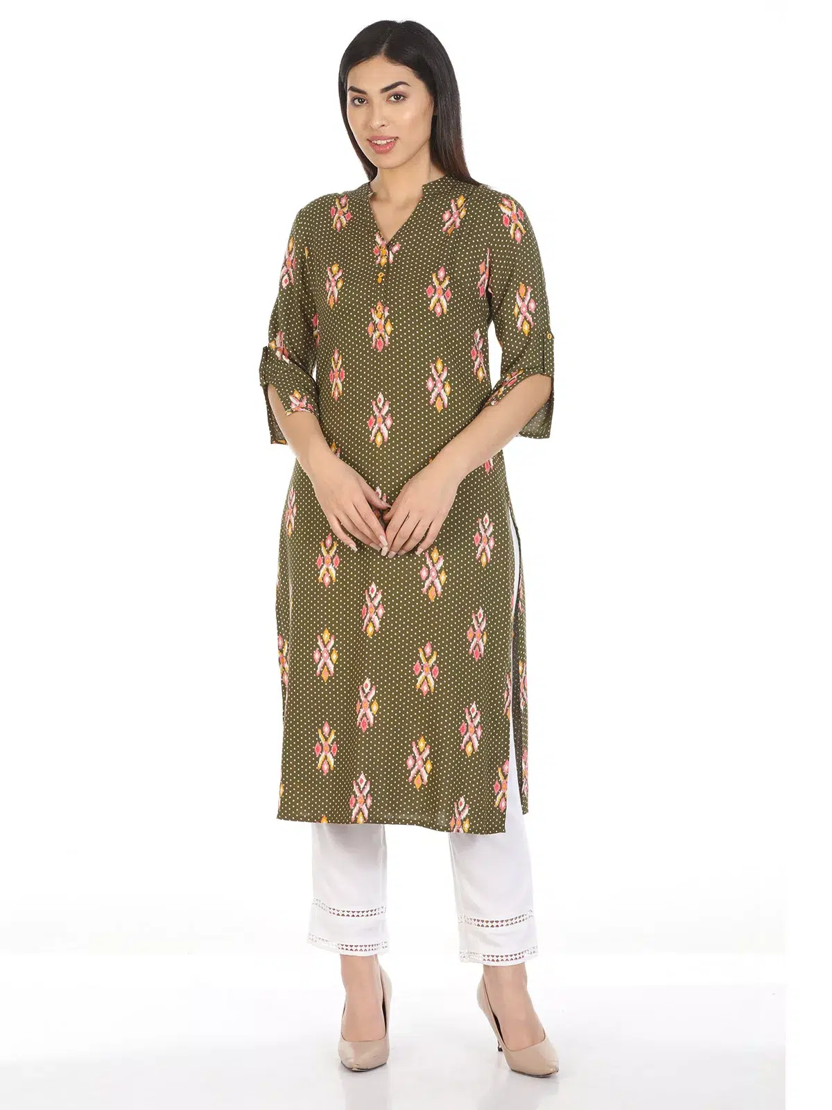 Brown Printed Ladies Kurtis Online
