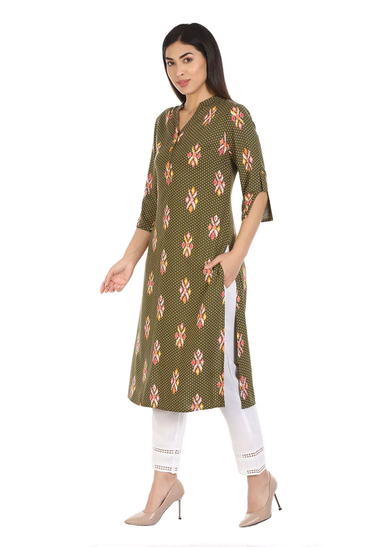 Brown Printed Ladies Kurtis Online