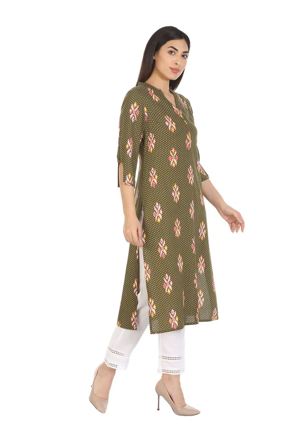 Brown Printed Ladies Kurtis Online