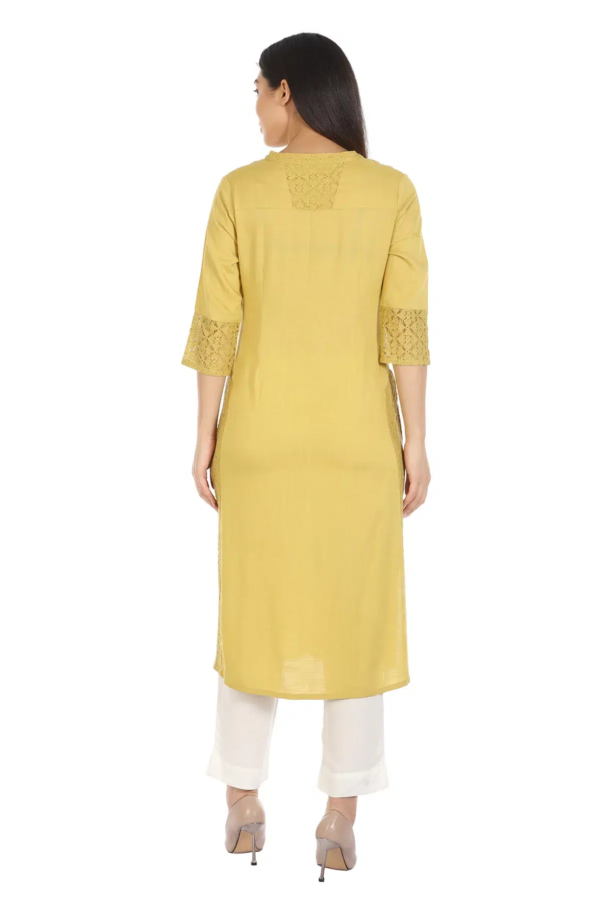Solid Ladies Kurti Yellow