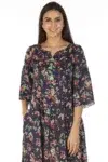 Navy Printed Woman Kurti