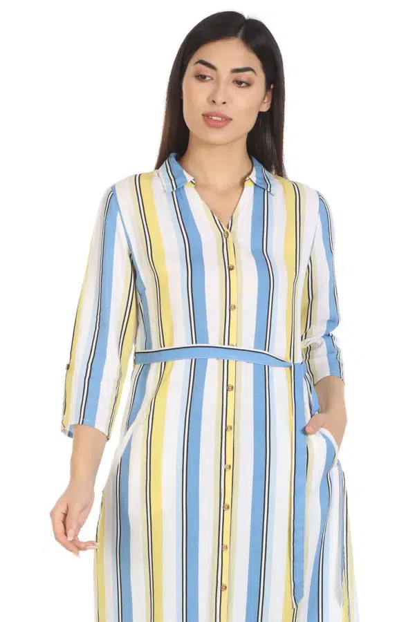 Blue Striped Kurta Online For Women