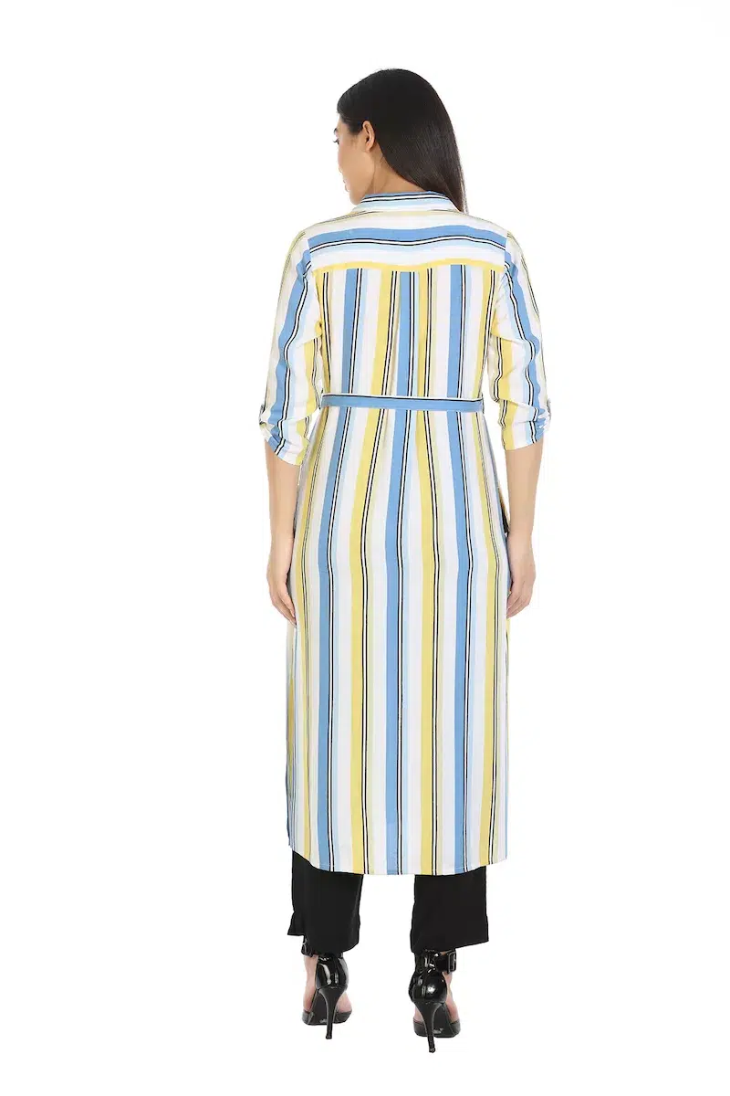 Blue Striped Kurta Online For Women