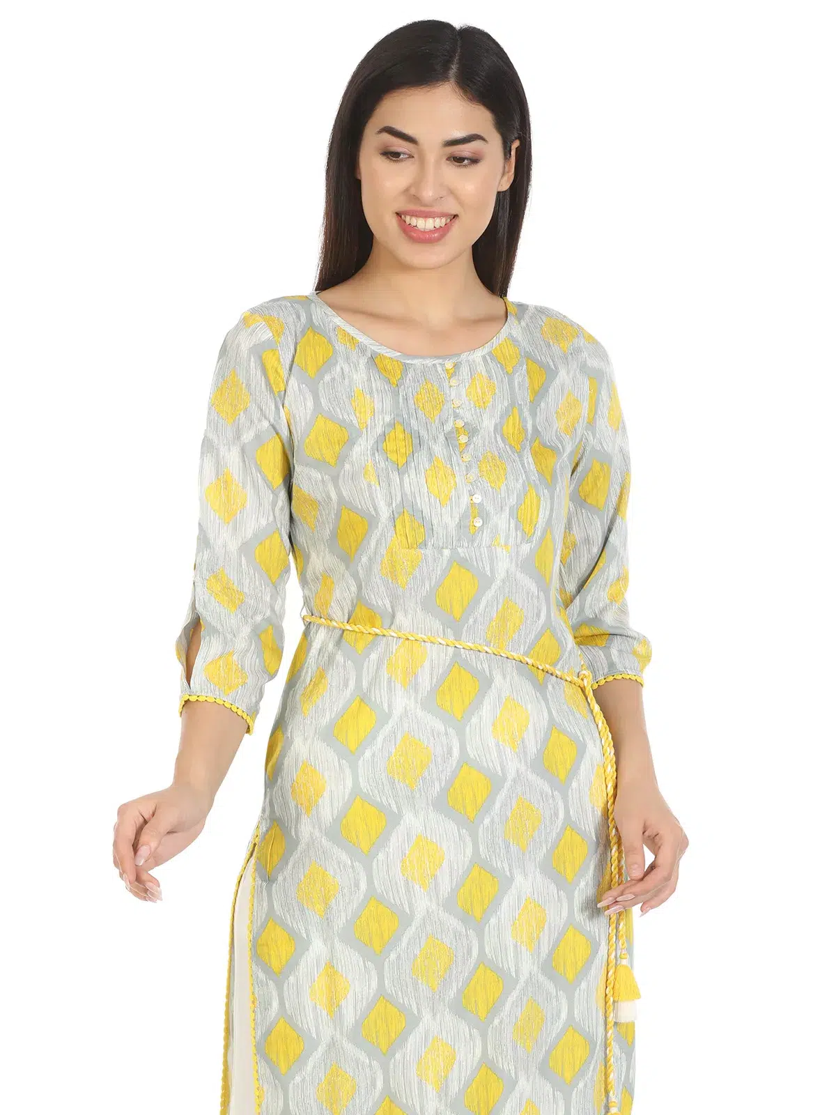 Grey Printed Ladies Kurti Latest