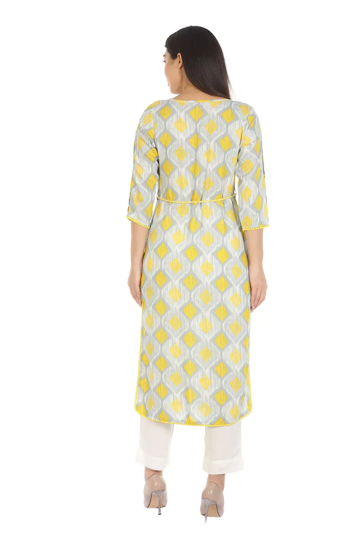 Grey Printed Ladies Kurti Latest