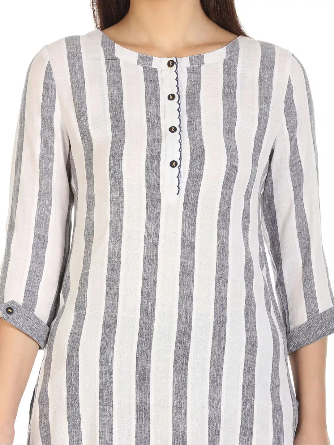 White Striped Female Kurti
