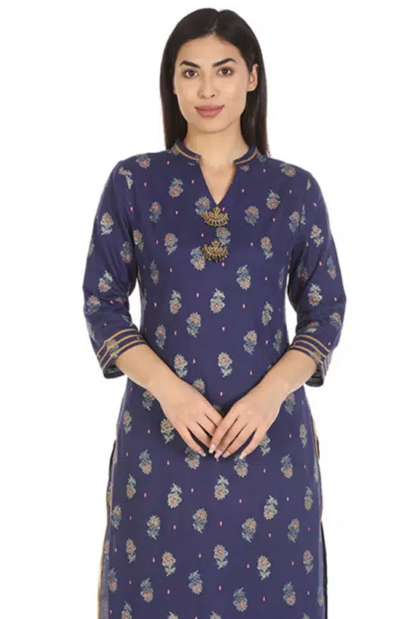 Blue Printed Ladies Kurtis Online