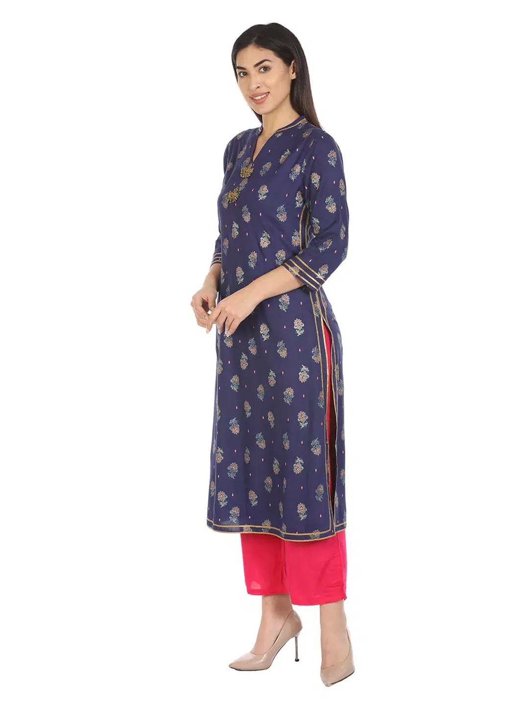 Blue Printed Ladies Kurtis Online