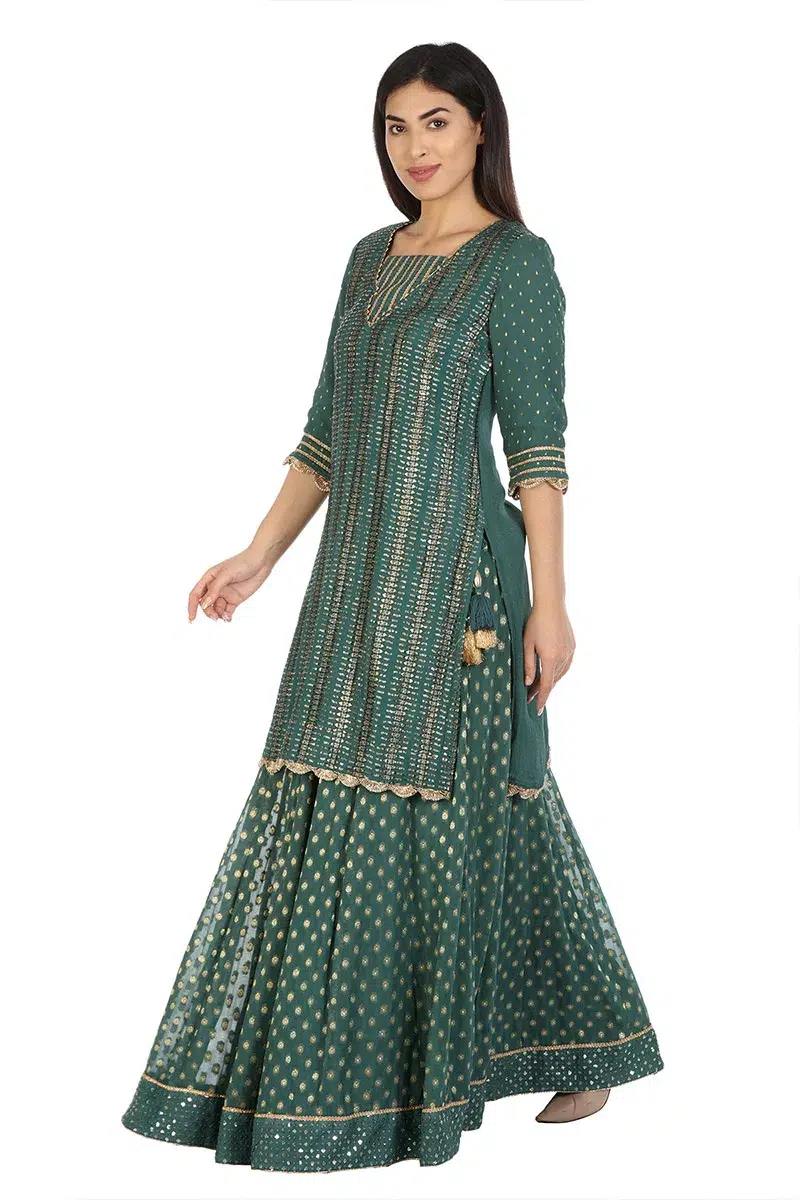 Green Kurta For Mehndi For Women