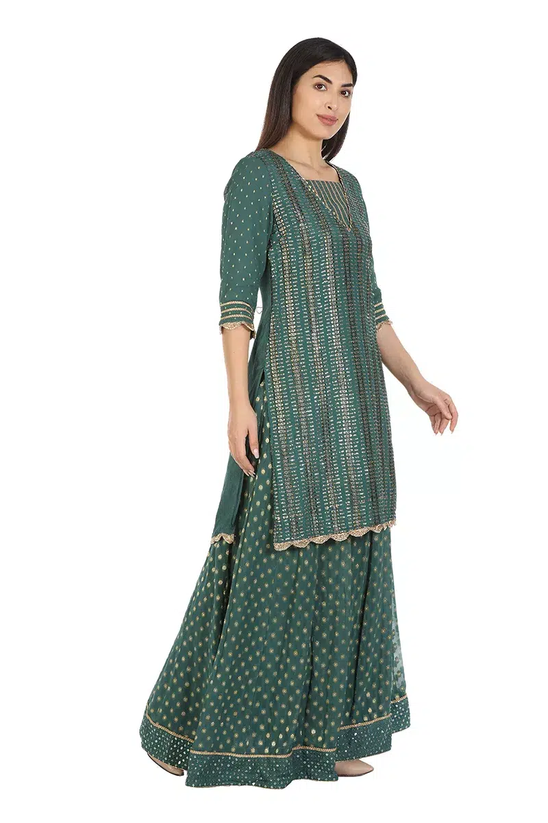 Green Kurta For Mehndi For Women