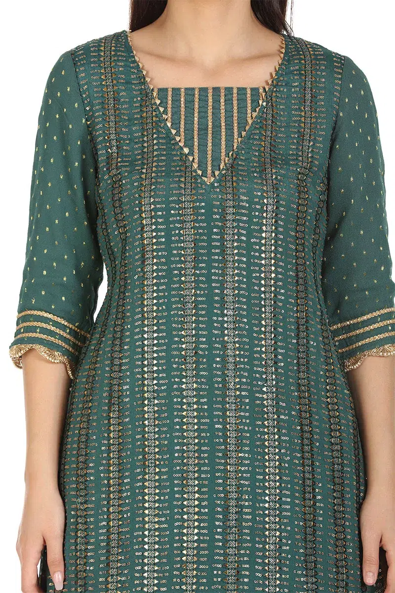 Green Kurta For Mehndi For Women