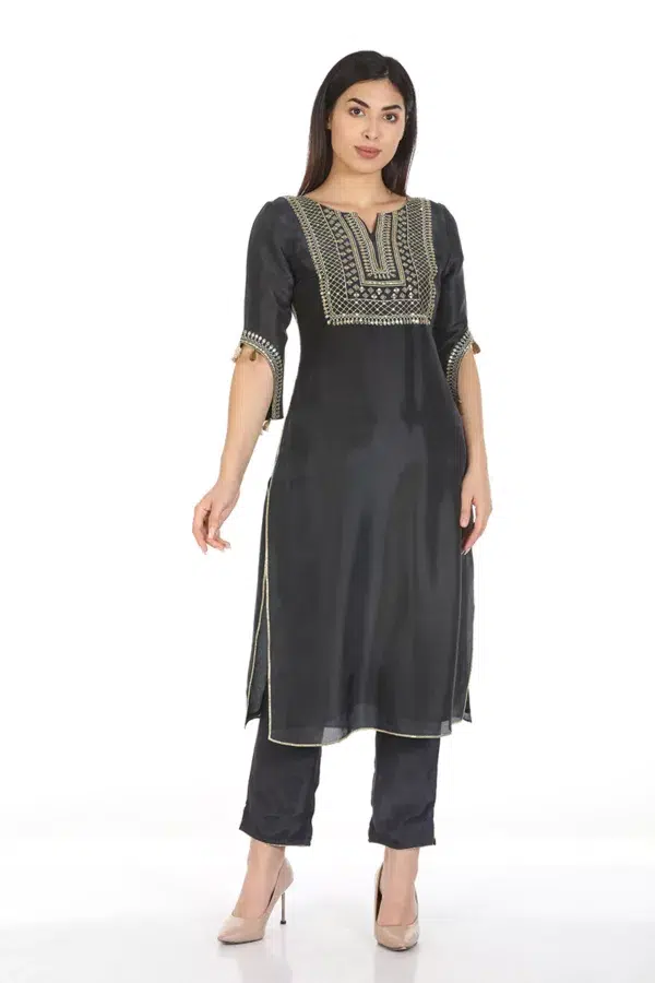 Dark Grey Colour Kurta For Women