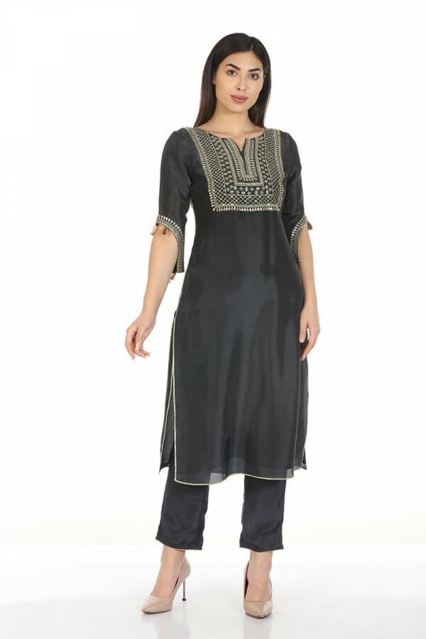 Dark Grey Colour Kurta For Women