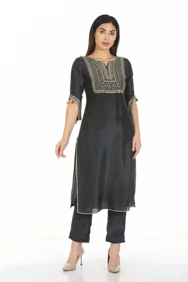 Dark Grey Colour Kurta For Women