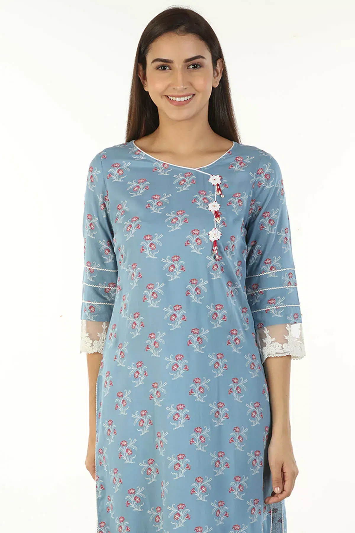 Printed Blue Kurta Woman