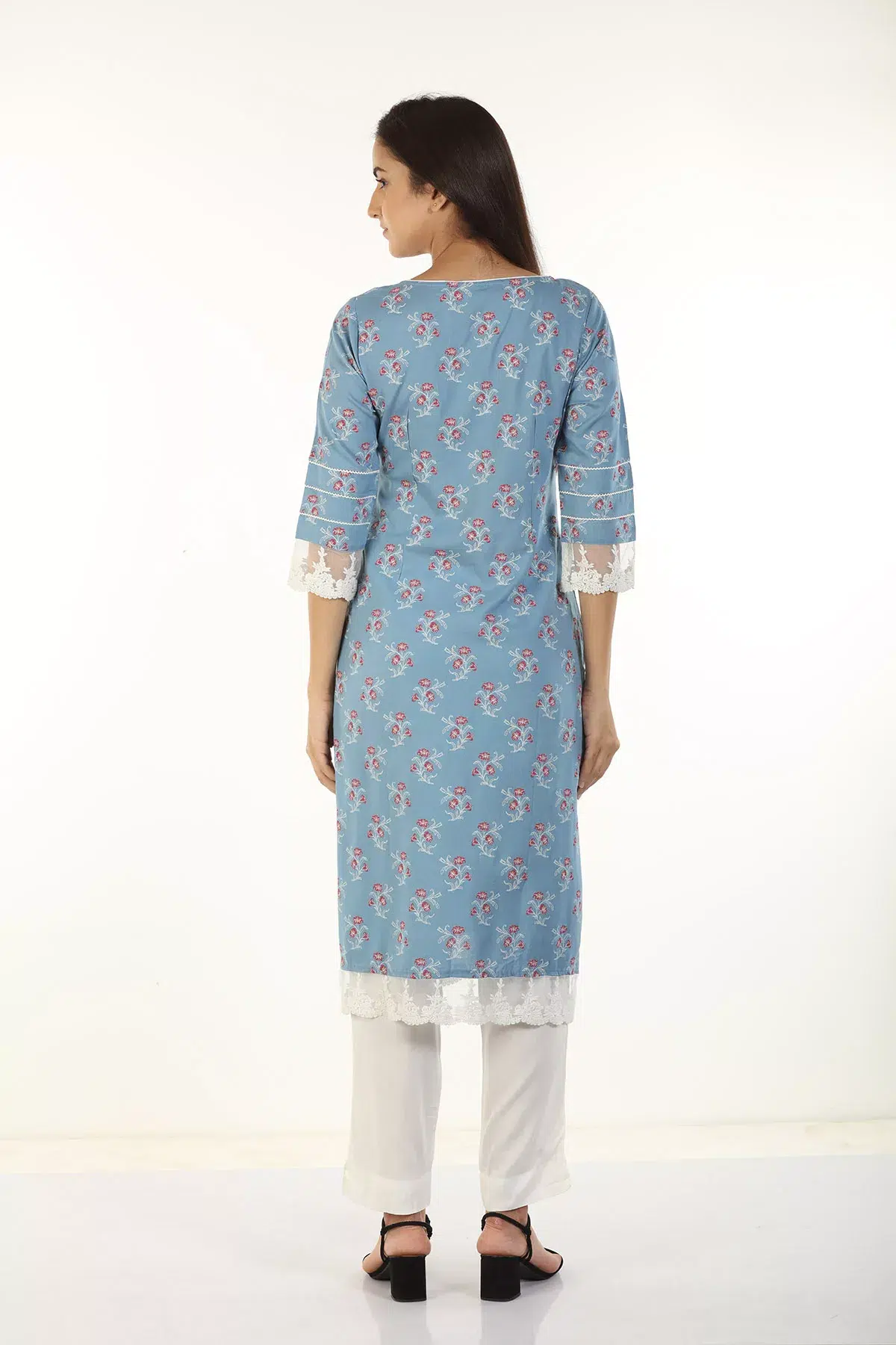 Printed Blue Kurta Woman