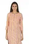 Peach Striped Women Kurta Online