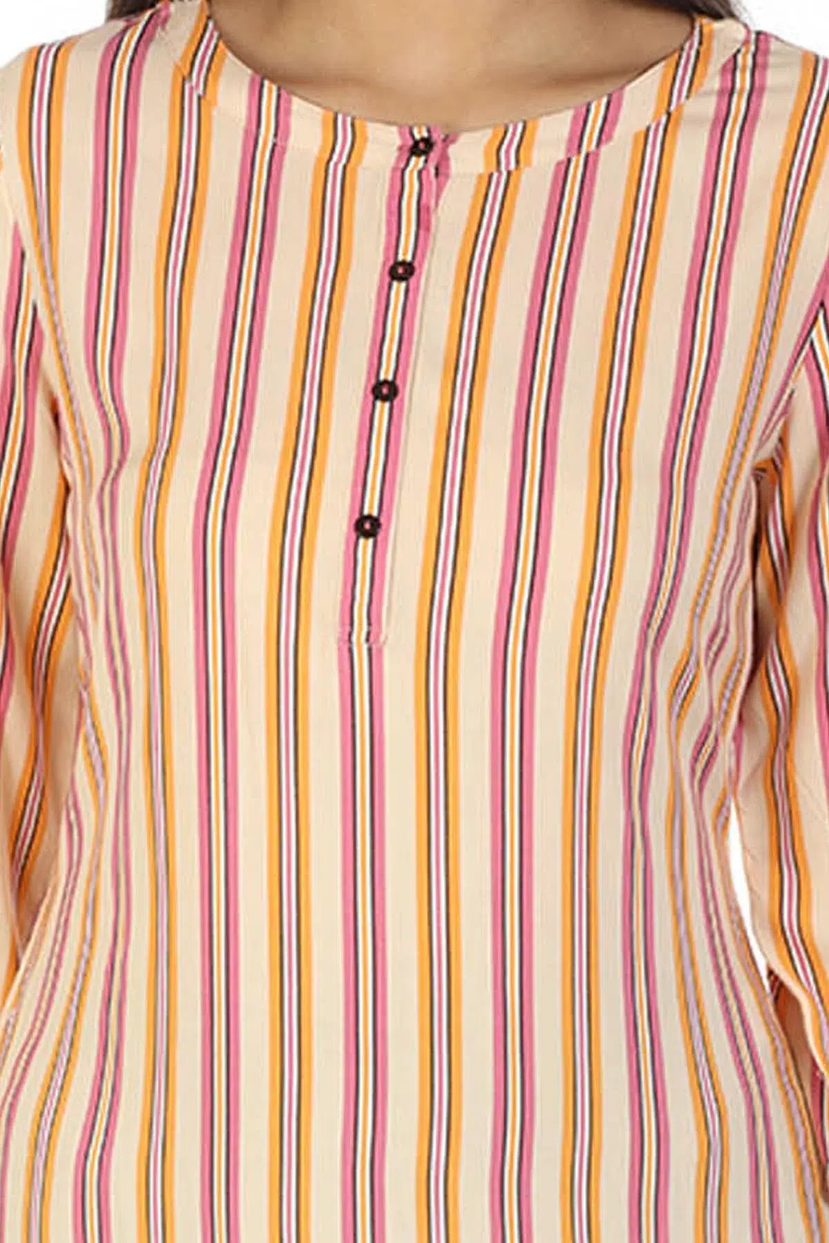 Peach Striped Women Kurta Online