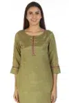 Solid Olive Green Kurti For Women