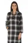 Checks Charcoal Black Kurta Ladies