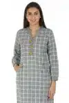 Grey Checks Ladies Kurtis Online