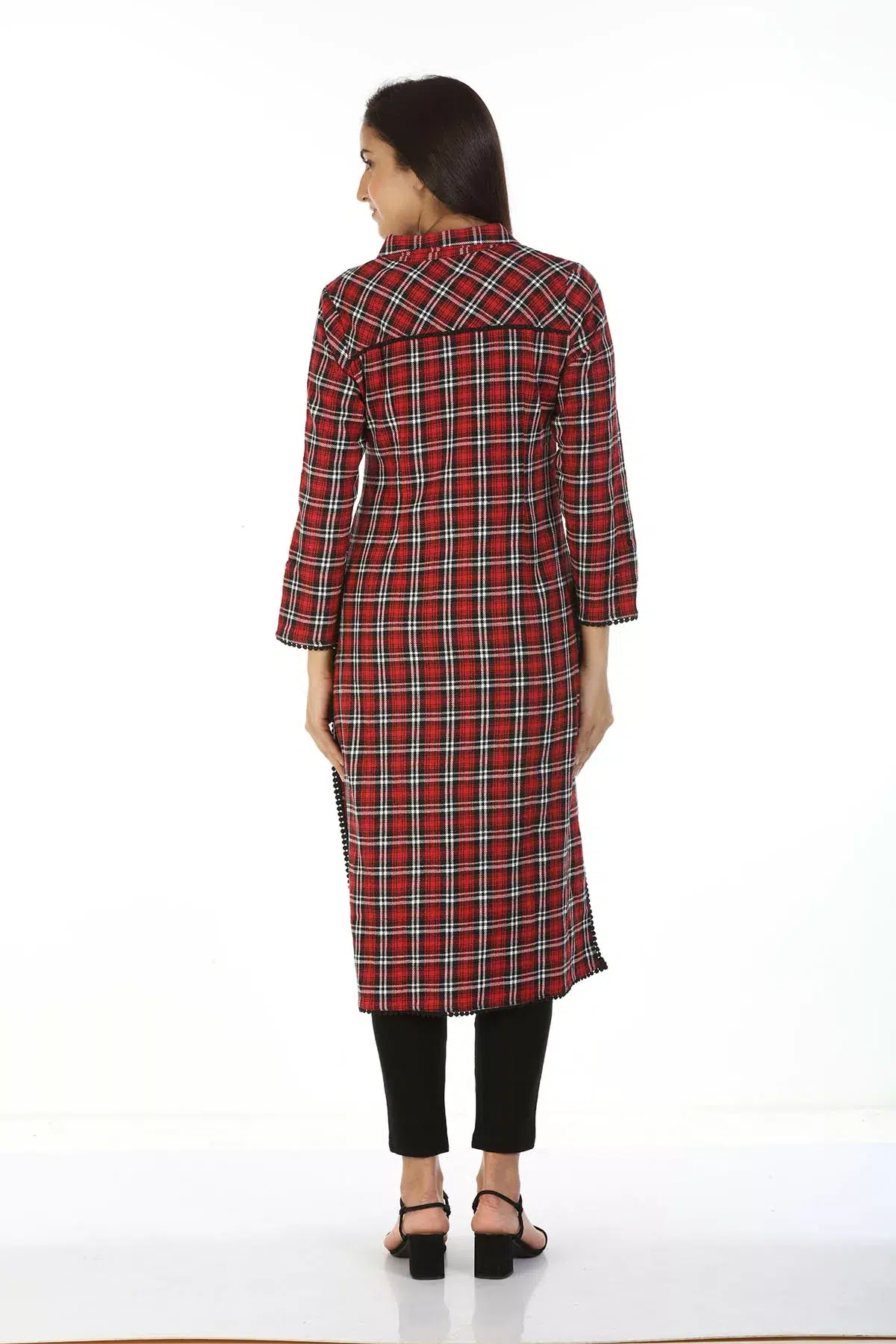 Red Checks Ladies Kurti New