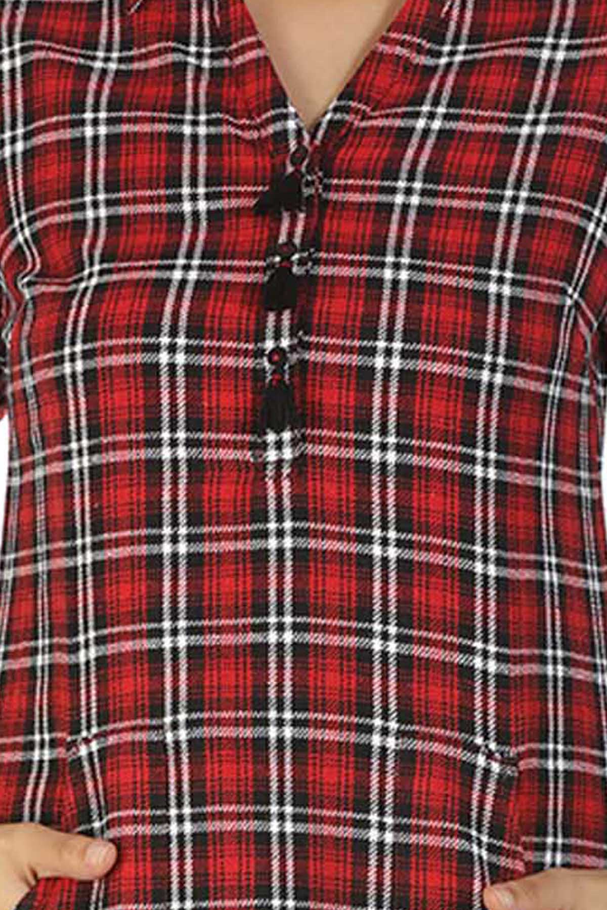 Red Checks Ladies Kurti New
