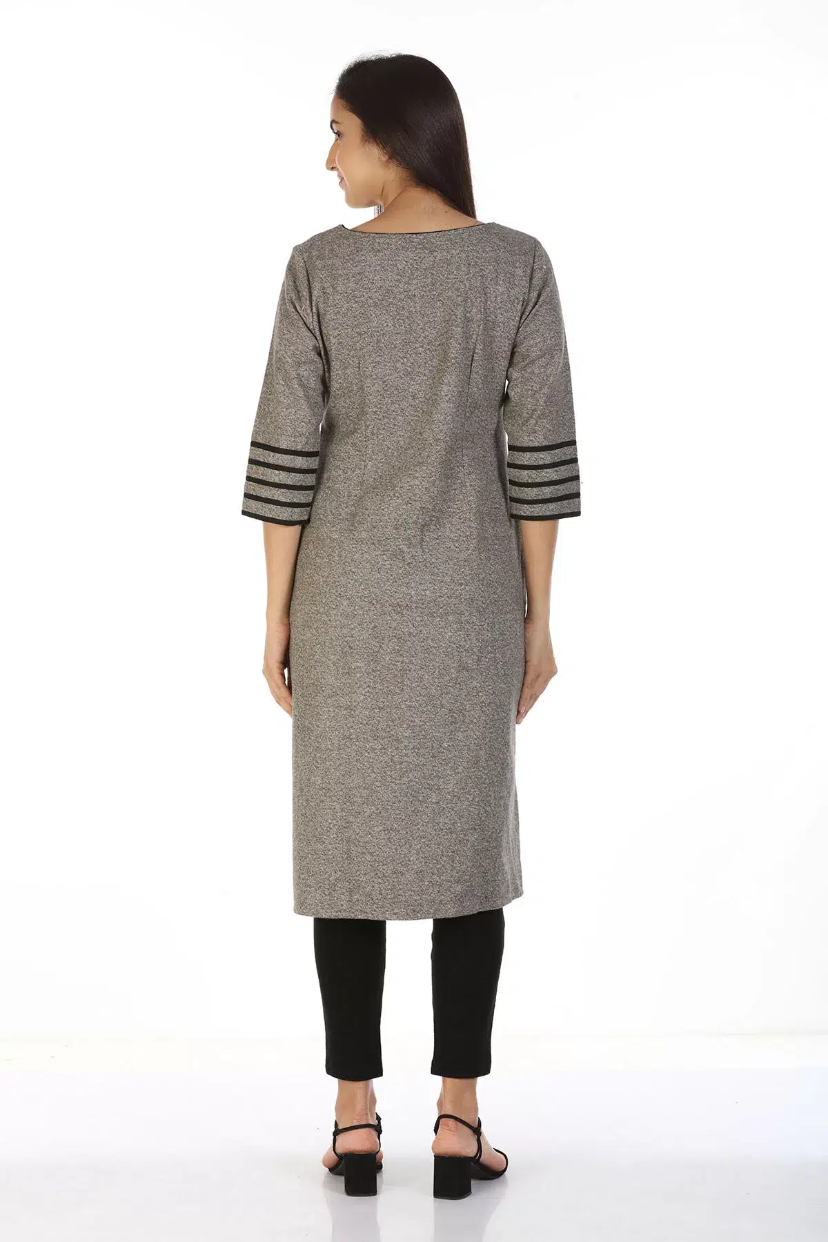 Grey Ladies Embroidered Kurti