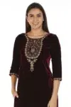 Embelished Maroon Colour Kurti For Women