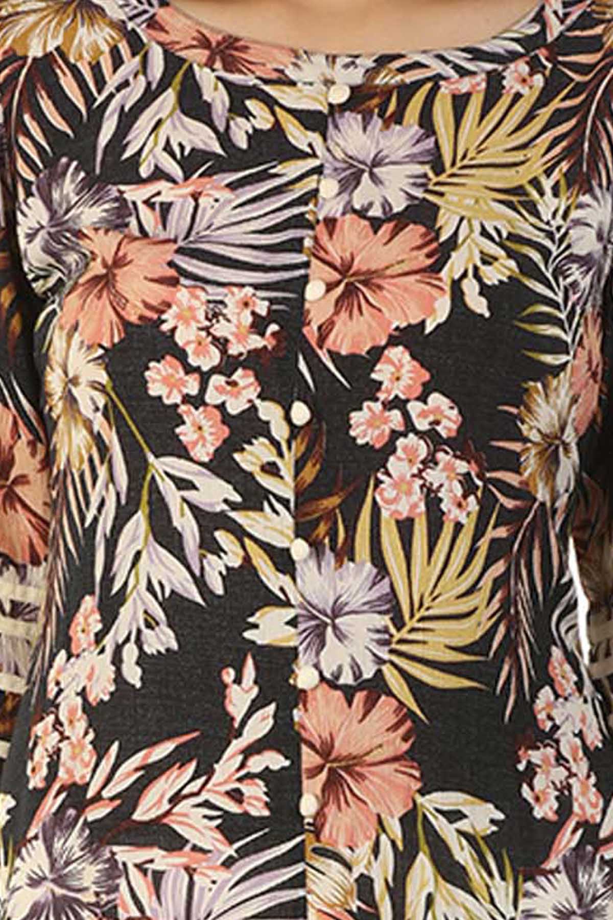 Printed Woman Black Kurta