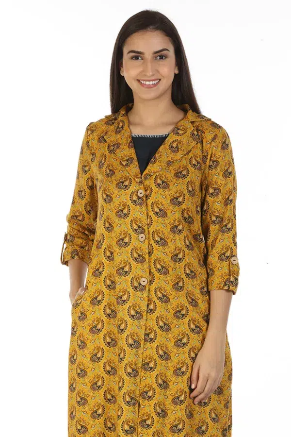 Mustard Printed Kurti For Women New