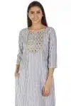 Striped Blue And White Kurti For Women