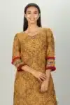Textured Ladies Kurti Yellow