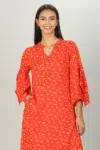 Red Floral Printed Ladies Kurtis Online