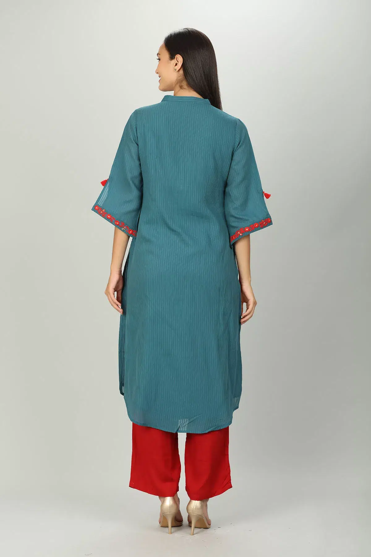 Blue Embroidered Ladies Kurti Latest