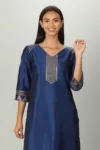 Embroidered Blue Kurtis For Women