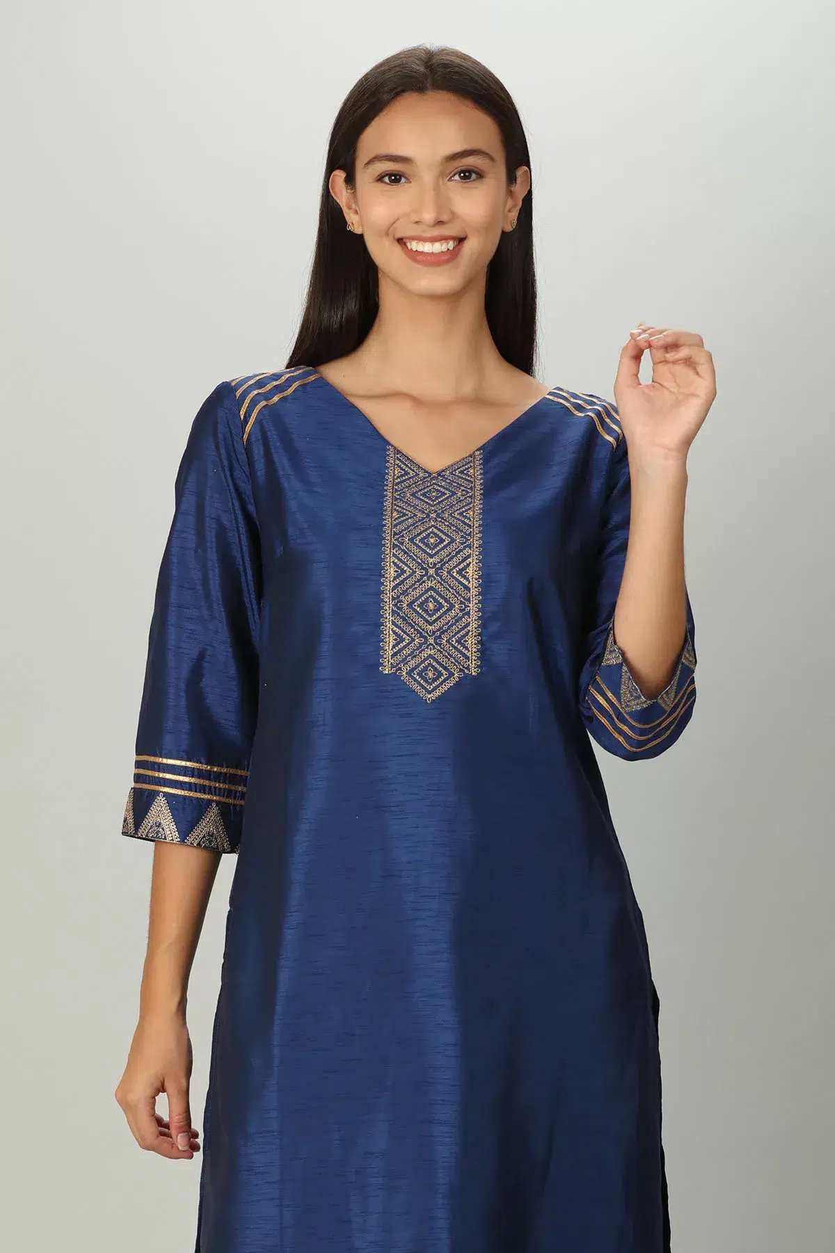 Embroidered Blue Kurtis For Women