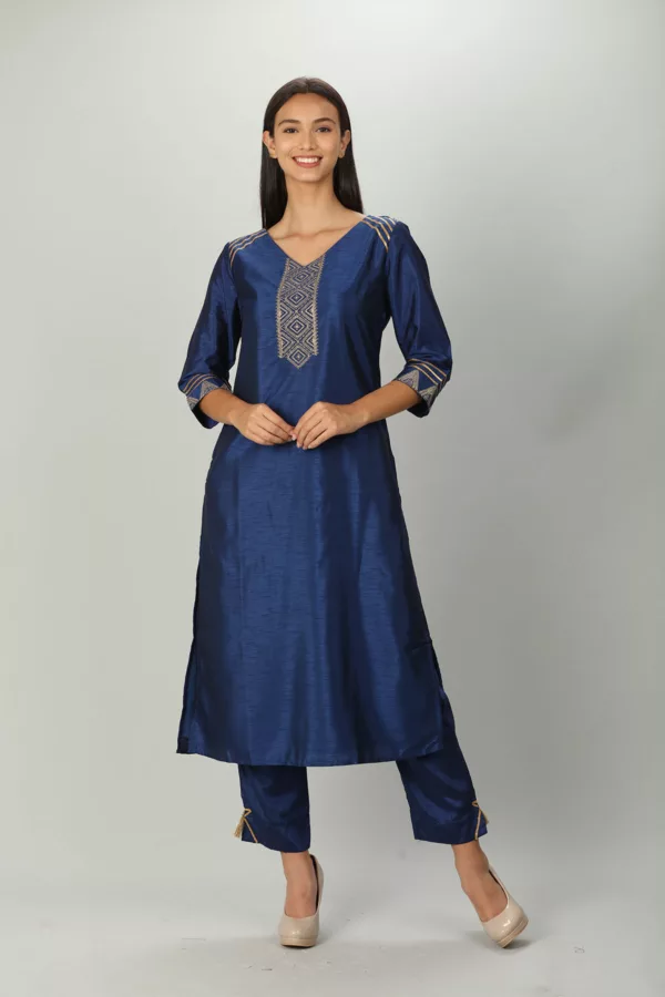 Embroidered Blue Kurtis For Women