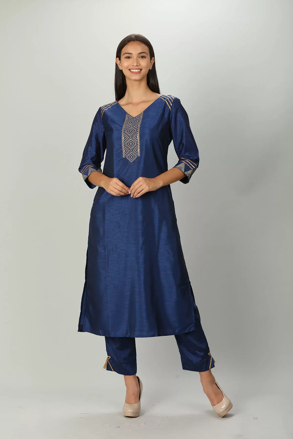 Embroidered Blue Kurtis For Women