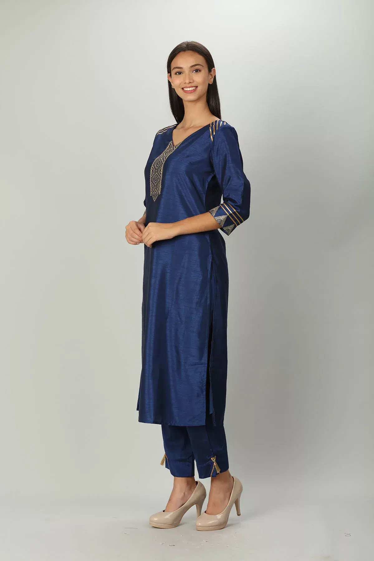 Embroidered Blue Kurtis For Women