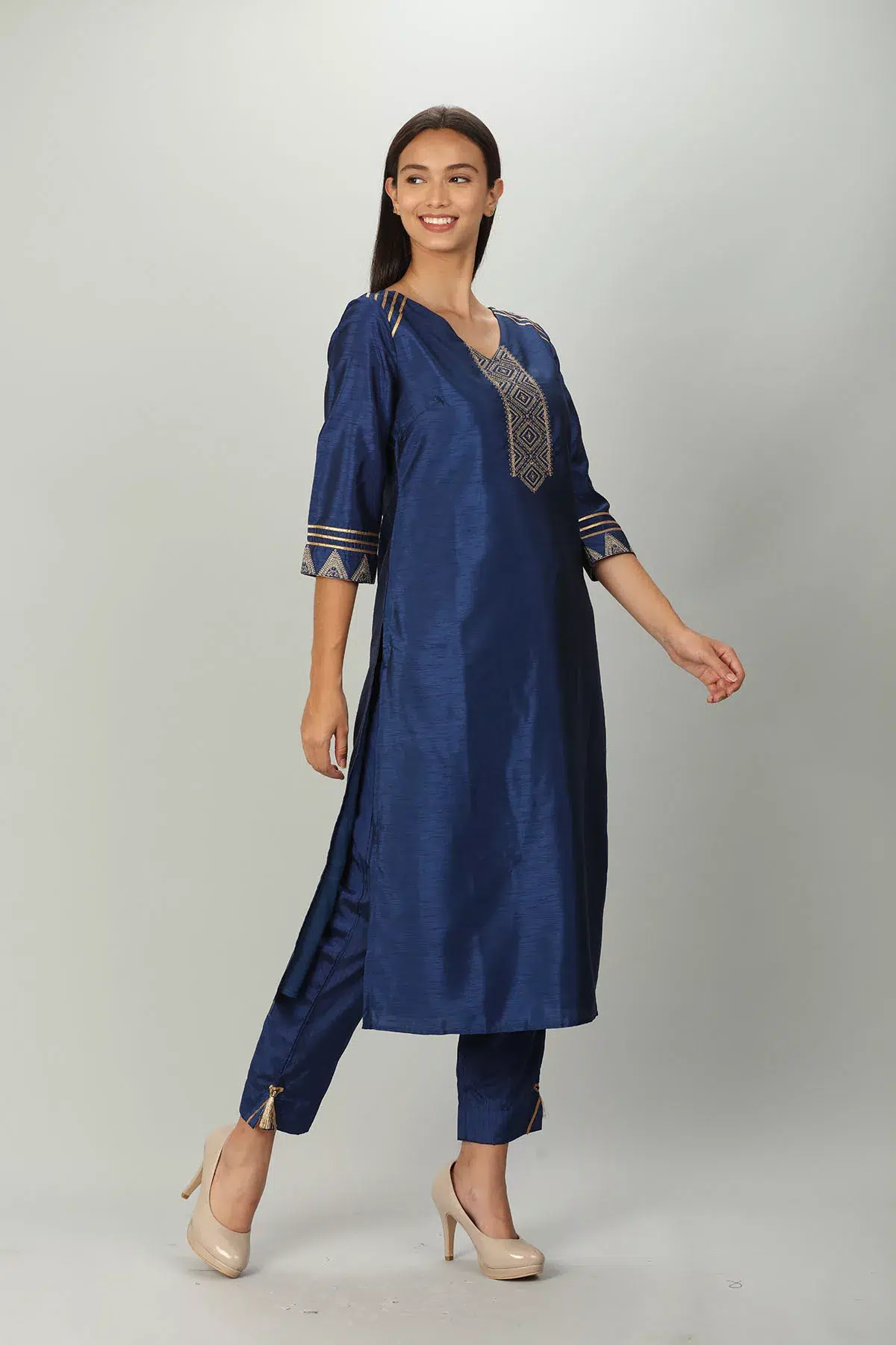 Embroidered Blue Kurtis For Women