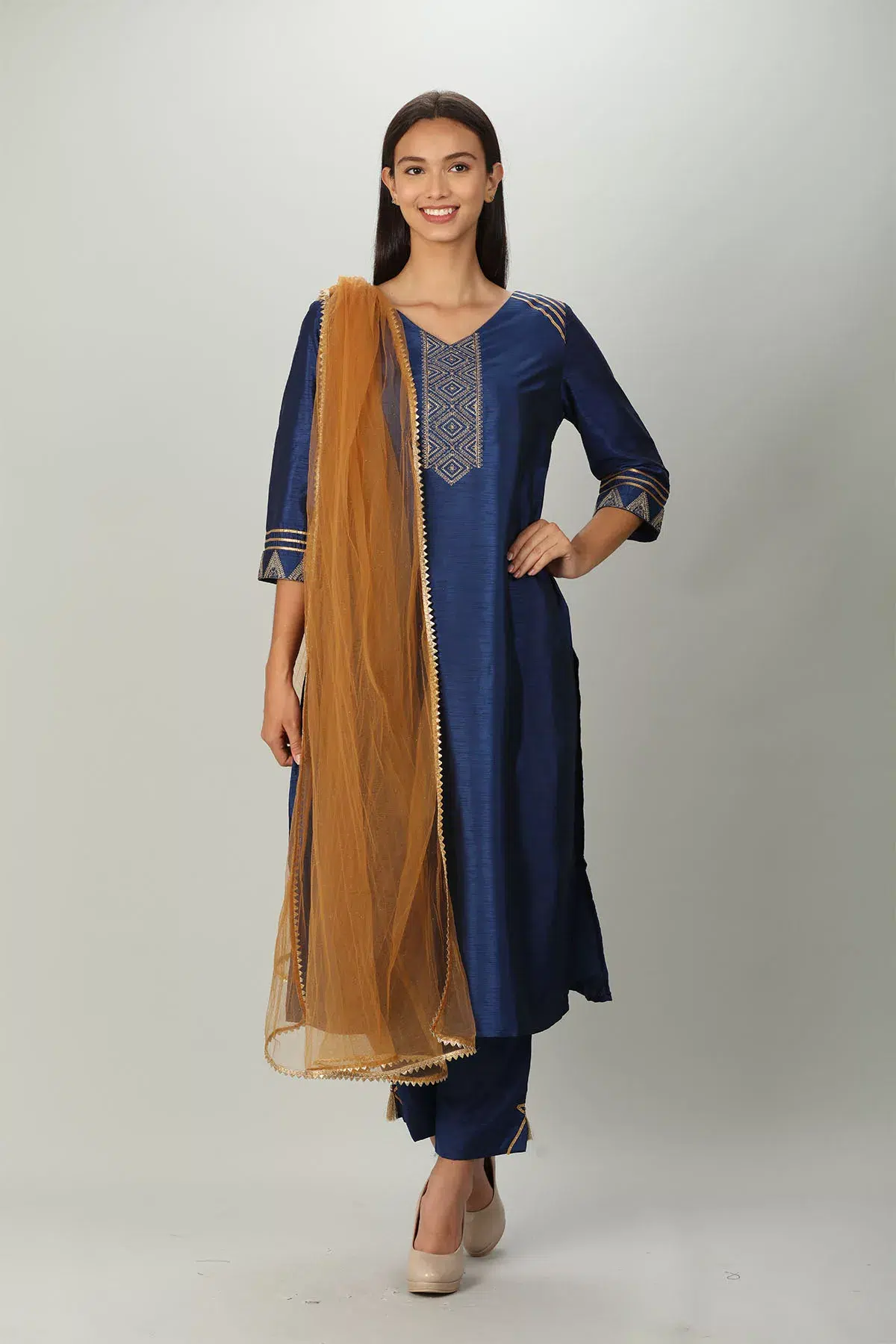 Embroidered Blue Kurtis For Women