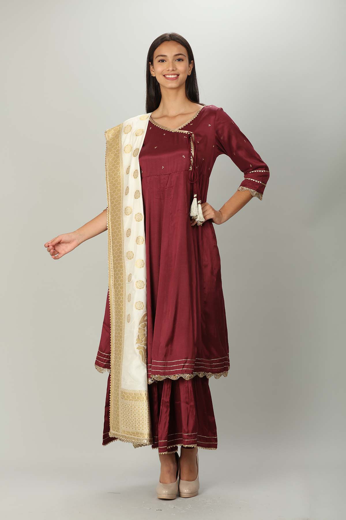 Wine Kurta Women