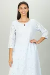 Schiffli Blue Kurta Woman