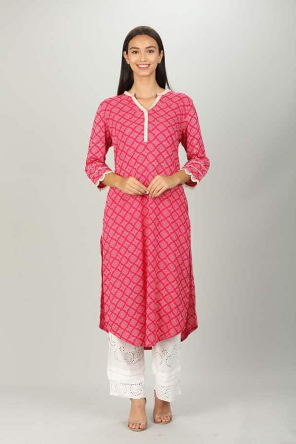 Pink Printed Women Kurti Online