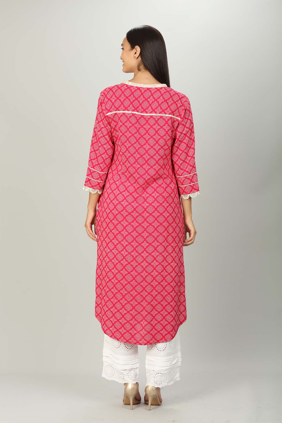 Pink Printed Women Kurti Online